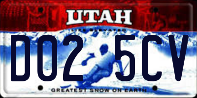 UT license plate D025CV