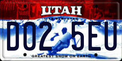 UT license plate D025EU