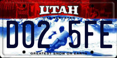 UT license plate D025FE