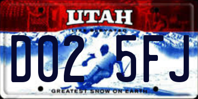 UT license plate D025FJ