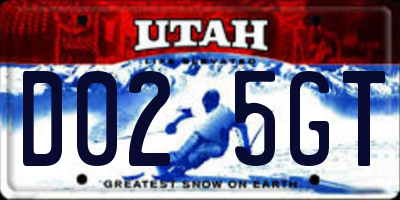 UT license plate D025GT