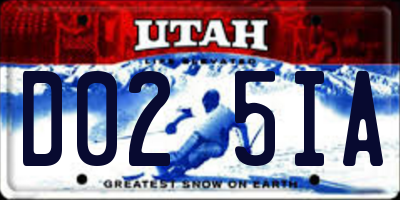 UT license plate D025IA