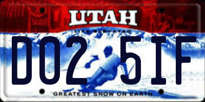 UT license plate D025IF
