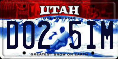 UT license plate D025IM