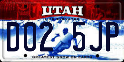 UT license plate D025JP