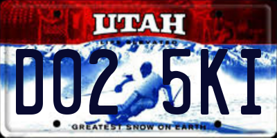 UT license plate D025KI