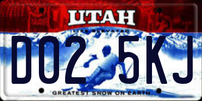 UT license plate D025KJ