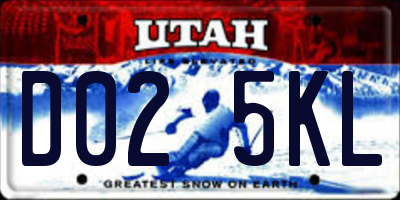 UT license plate D025KL