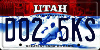 UT license plate D025KS