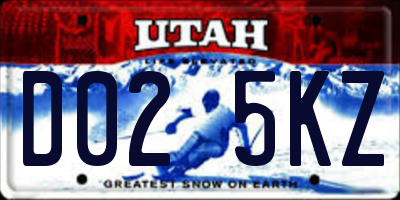 UT license plate D025KZ