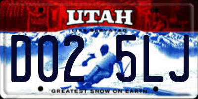 UT license plate D025LJ