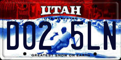 UT license plate D025LN