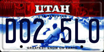 UT license plate D025LO