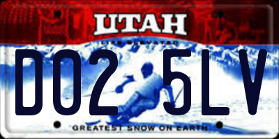 UT license plate D025LV