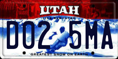 UT license plate D025MA