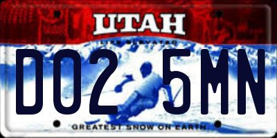 UT license plate D025MN