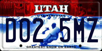 UT license plate D025MZ