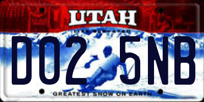 UT license plate D025NB