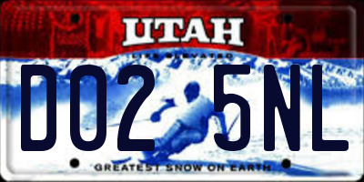 UT license plate D025NL