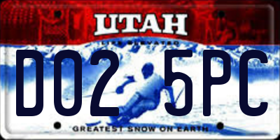 UT license plate D025PC