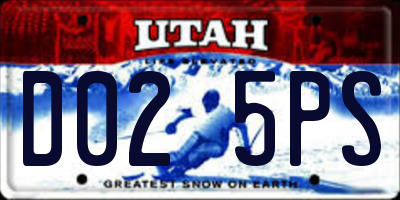 UT license plate D025PS