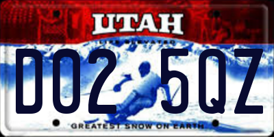 UT license plate D025QZ