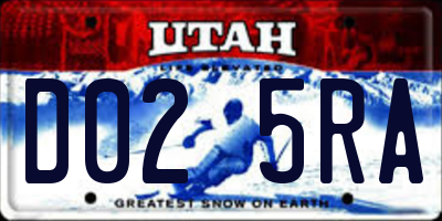 UT license plate D025RA