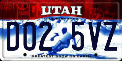 UT license plate D025VZ