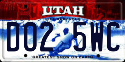 UT license plate D025WC