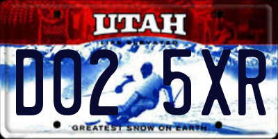 UT license plate D025XR