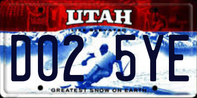 UT license plate D025YE