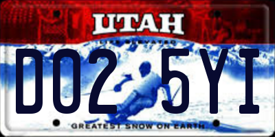 UT license plate D025YI