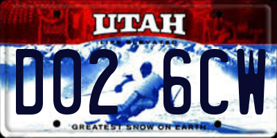 UT license plate D026CW