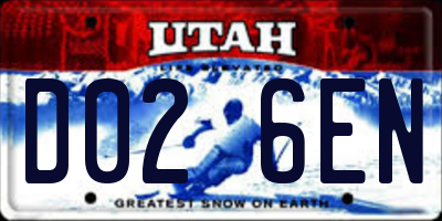 UT license plate D026EN