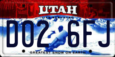 UT license plate D026FJ