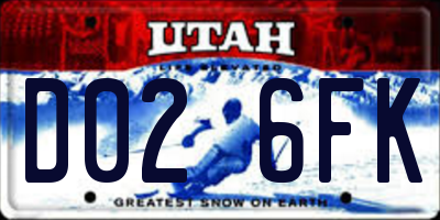 UT license plate D026FK