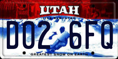 UT license plate D026FQ
