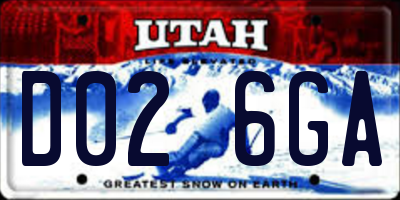 UT license plate D026GA