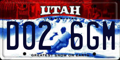 UT license plate D026GM