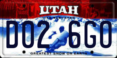 UT license plate D026GO