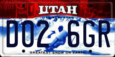 UT license plate D026GR