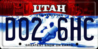 UT license plate D026HC