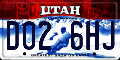 UT license plate D026HJ