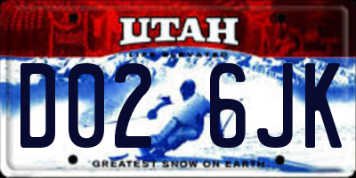 UT license plate D026JK