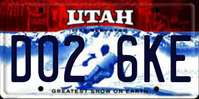 UT license plate D026KE
