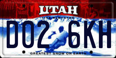 UT license plate D026KH