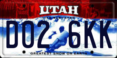 UT license plate D026KK