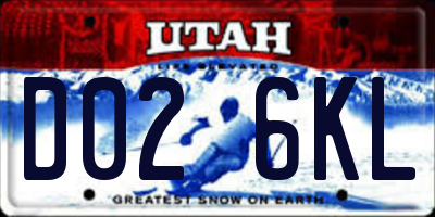 UT license plate D026KL