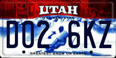 UT license plate D026KZ