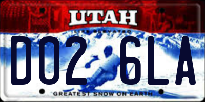 UT license plate D026LA